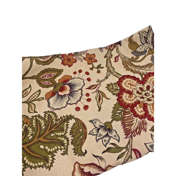 Richloom Upholstery Fabric 2+ Yards Fronds Floral Beige Tan Green Blue Red 74x44 - Picture 3 of 8